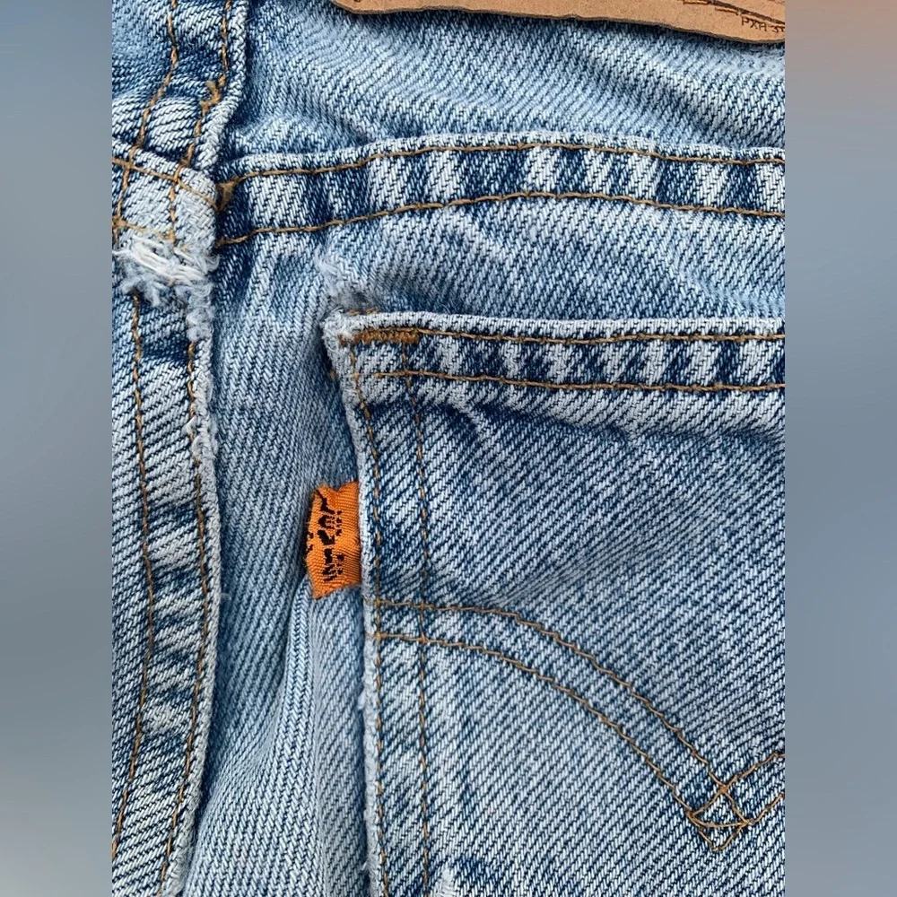 Vintage Little Levi’s Size 7 Orange Tab 550 Denim Jean Shorts - Picture 7 of 8